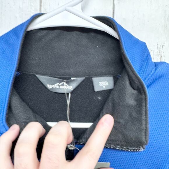 New Eddie Bauer Jacket Men Size Medium Weather Resist Soft Shell Full Zip Blue - Picture 4 of 8